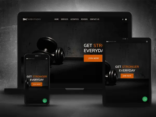 Screenshot of Gym Landing Page