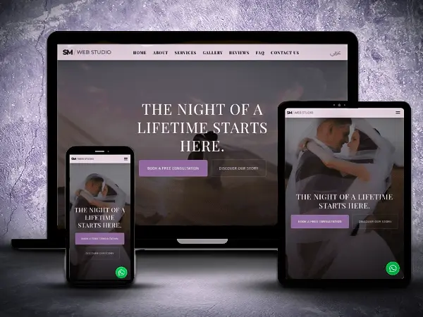 Screenshot of Wedding Services Website