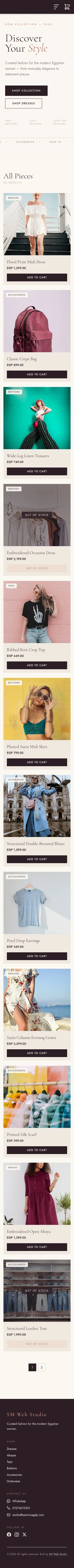تصميم موقع من SM Web Studio – متجر إلكتروني للأزياء