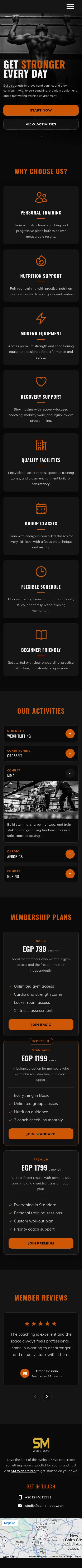 تصميم موقع من SM Web Studio – مراكز اللياقة البدنية
